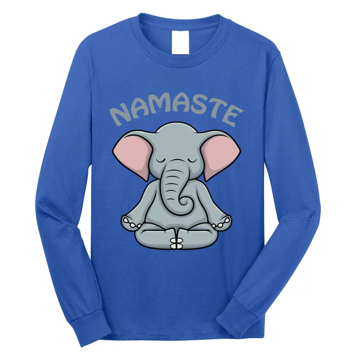 Elephant Yoga Funny Gift Funny Elephant Namaste Hatha Yoga Gift Long Sleeve Shirt