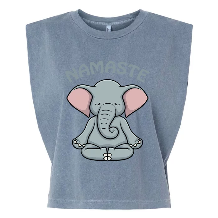 Elephant Yoga Funny Gift Funny Elephant Namaste Hatha Yoga Gift Garment-Dyed Women's Muscle Tee