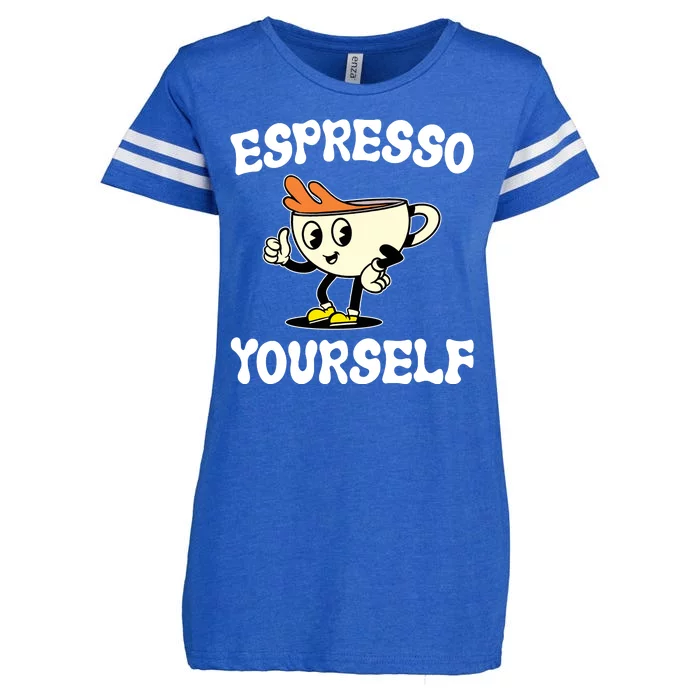 Espresso Yourself Funny Coffee Lover Enza Ladies Jersey Football T-Shirt