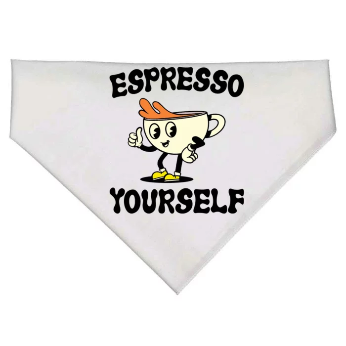 Espresso Yourself Funny Coffee Lover USA-Made Doggie Bandana