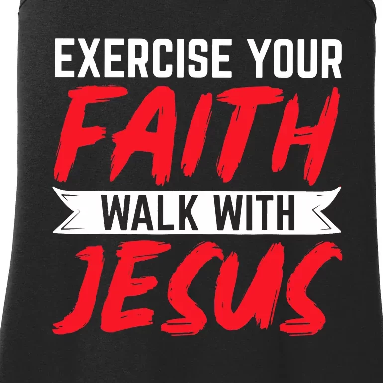 Exercise Your Faith Walk With Jesus Christian Religious Ladies Essential Tank