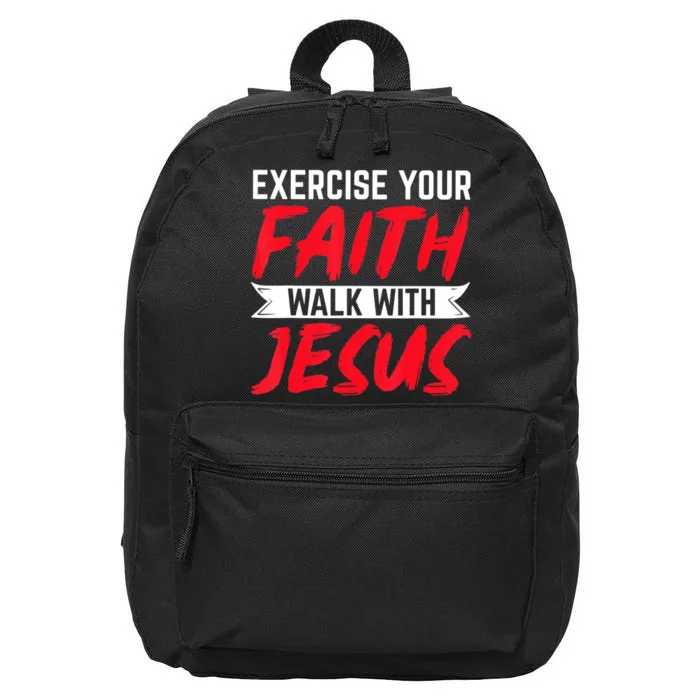 Exercise Your Faith Walk With Jesus Christian Religious 16 in Basic Backpack