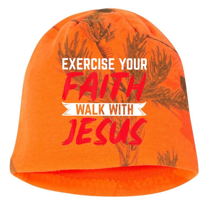 Exercise Your Faith Walk With Jesus Christian Religious Kati - Camo Knit Beanie