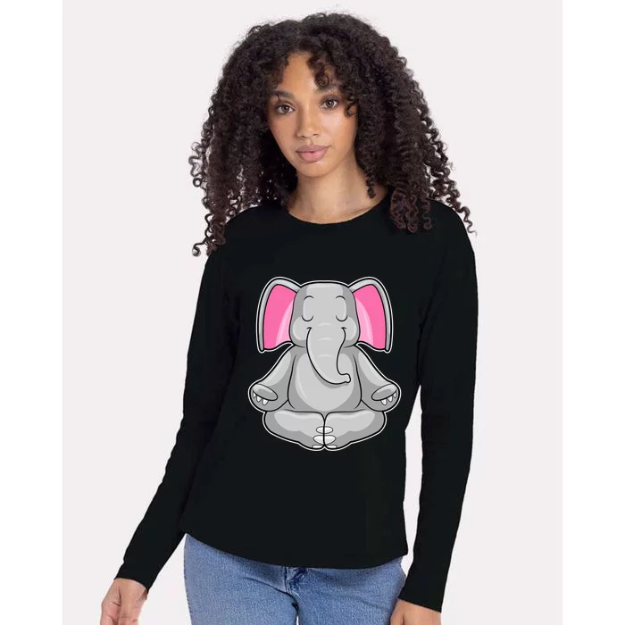 Elephant Yoga Fitness Meditation Funny Gift Womens Cotton Relaxed Long Sleeve T-Shirt