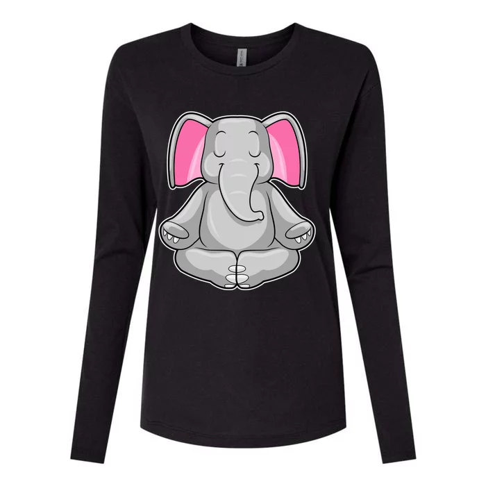 Elephant Yoga Fitness Meditation Funny Gift Womens Cotton Relaxed Long Sleeve T-Shirt