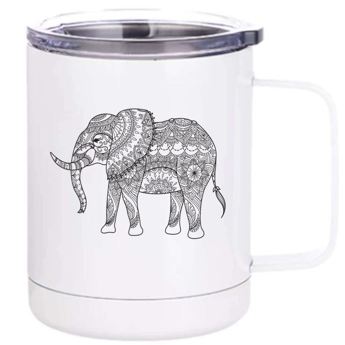 Elephant Yoga Gift Front & Back 12oz Stainless Steel Tumbler Cup