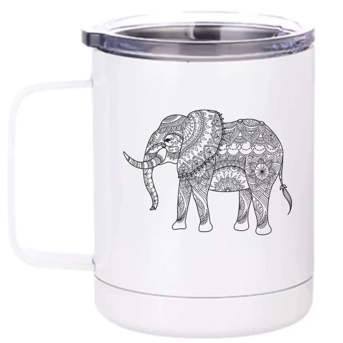 Elephant Yoga Gift Front & Back 12oz Stainless Steel Tumbler Cup