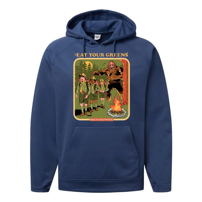 Eat Your Greens Shirt Funny Retro Vintage Performance Fleece Hoodie