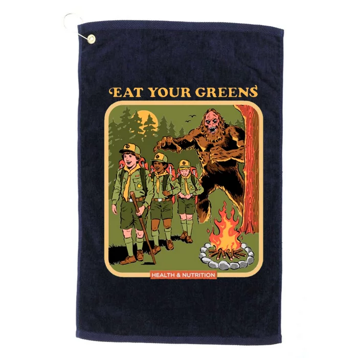 Eat Your Greens Shirt Funny Retro Vintage Platinum Collection Golf Towel