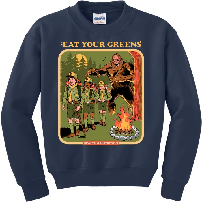 Eat Your Greens Shirt Funny Retro Vintage Kids Sweatshirt