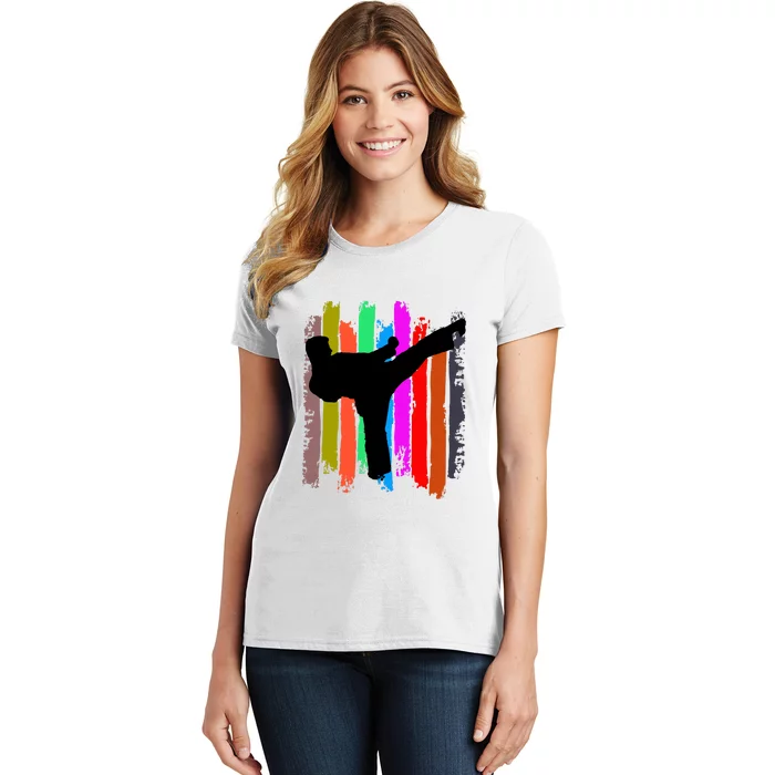 Express Your Karate Journey: Belt Colors Silhouette Women's T-Shirt