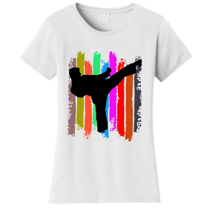 Express Your Karate Journey: Belt Colors Silhouette Women's T-Shirt