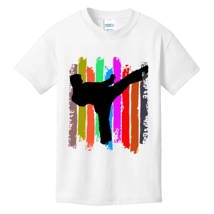 Express Your Karate Journey: Belt Colors Silhouette Kids T-Shirt