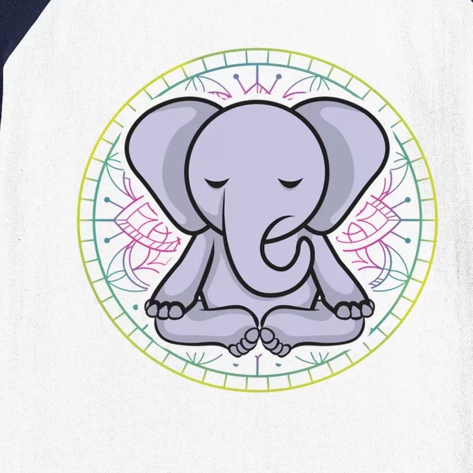 Elephant Yoga Meditation Zen Gift Baseball Sleeve Shirt