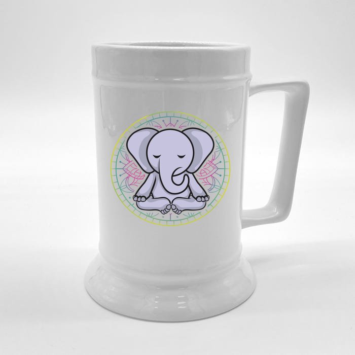 Elephant Yoga Meditation Zen Gift Front & Back Beer Stein