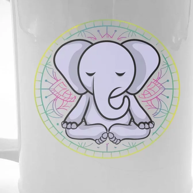 Elephant Yoga Meditation Zen Gift Front & Back Beer Stein