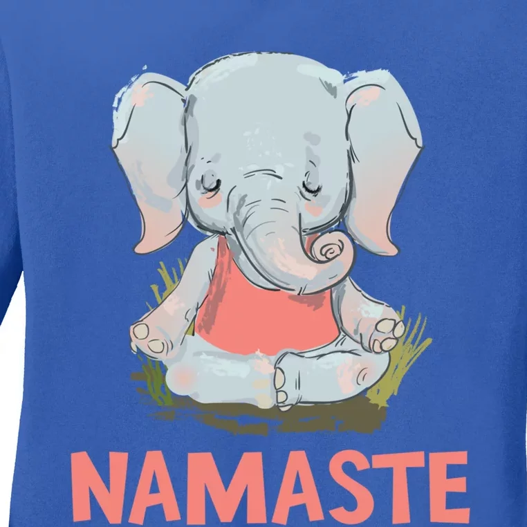 Elephant Yoga Meditation Namaste Gift Ladies Long Sleeve Shirt