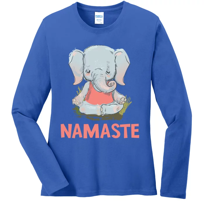 Elephant Yoga Meditation Namaste Gift Ladies Long Sleeve Shirt