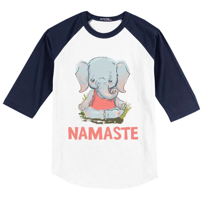 Elephant Yoga Meditation Namaste Gift Baseball Sleeve Shirt