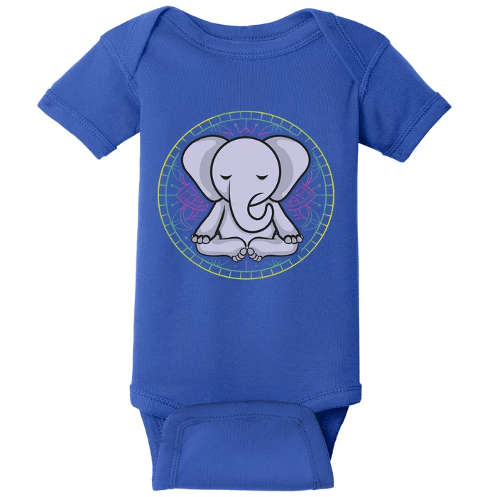 Elephant Yoga Meditation Zen Gift Baby Bodysuit