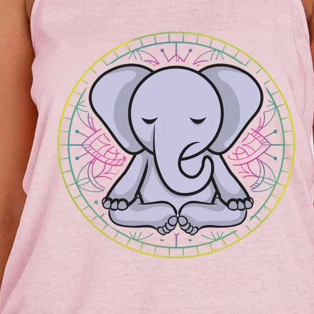 Elephant Yoga Meditation Zen Gift Women's Knotted Racerback Tank