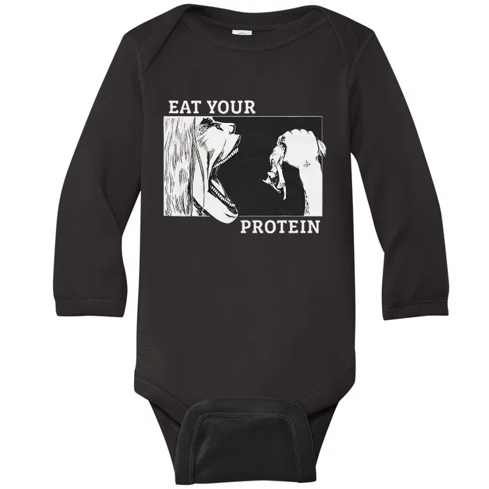 E.A.T. Yo.U.R. P.R.O.T.E.I.N Anime Gym Pump Bodybuilding Fitness Baby Long Sleeve Bodysuit