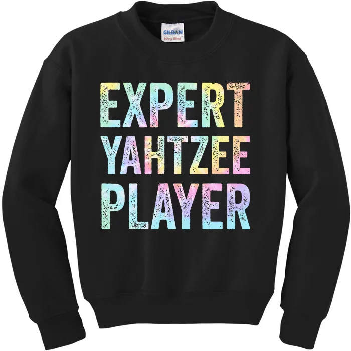 Expert Yahtzee Player Tie Dye Kids Sweatshirt