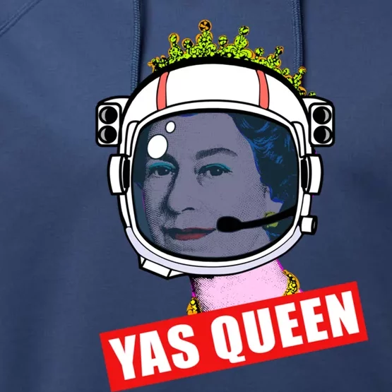 Elizabeth Yas Queen Funny Space Helmet Queen Of England Gift Performance Fleece Hoodie