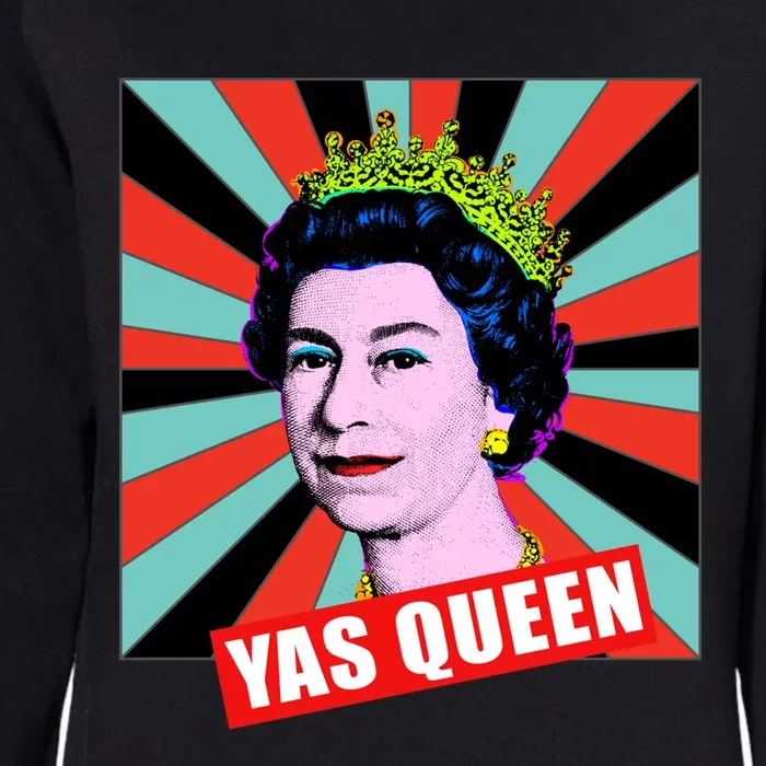 Elizabeth Yas Queen Retro Pop Art Queen Of England Gift Womens California Wash Sweatshirt