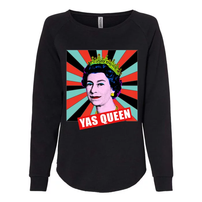 Elizabeth Yas Queen Retro Pop Art Queen Of England Gift Womens California Wash Sweatshirt