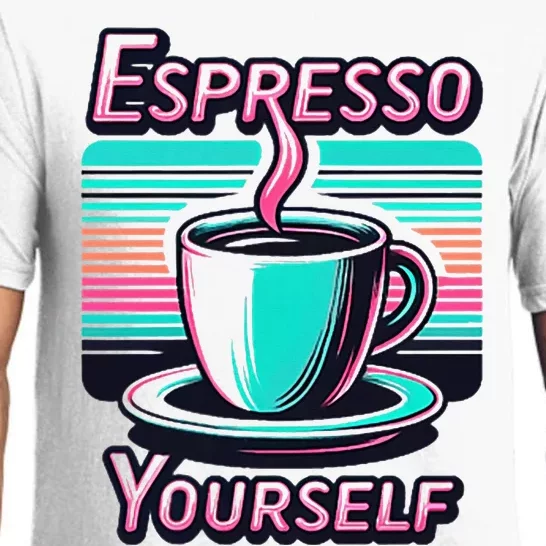 Espresso Yourself Retro Funny Coffee Lover Pajama Set