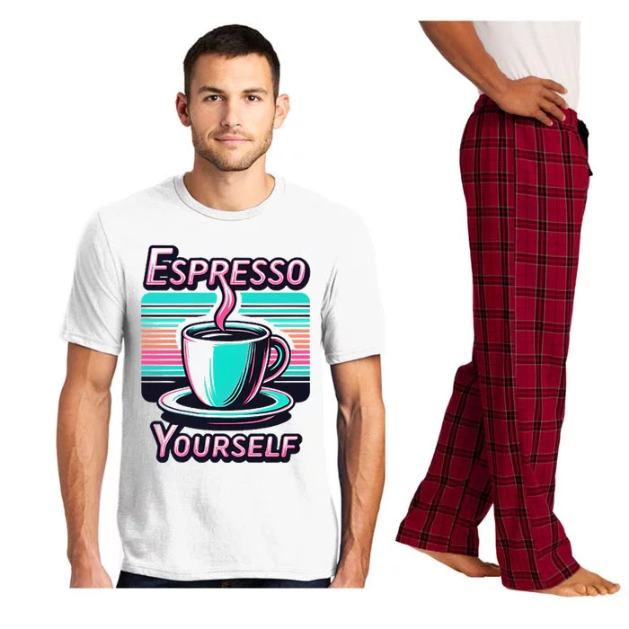 Espresso Yourself Retro Funny Coffee Lover Pajama Set