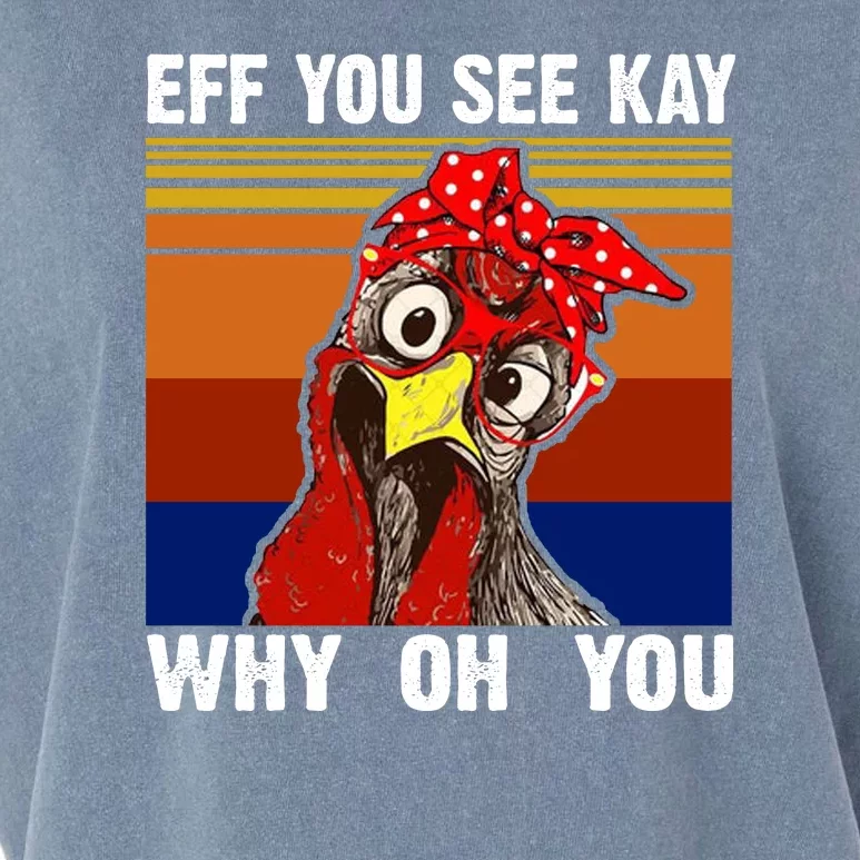 EFF You See Kay Why Oh You Rooster Funny Retro Garment-Dyed Women's Muscle Tee