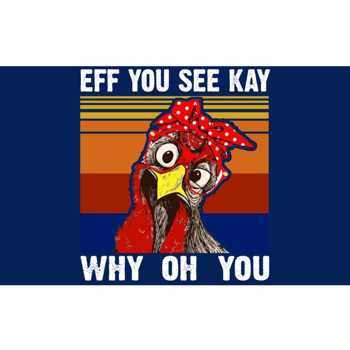 EFF You See Kay Why Oh You Rooster Funny Retro Bumper Sticker