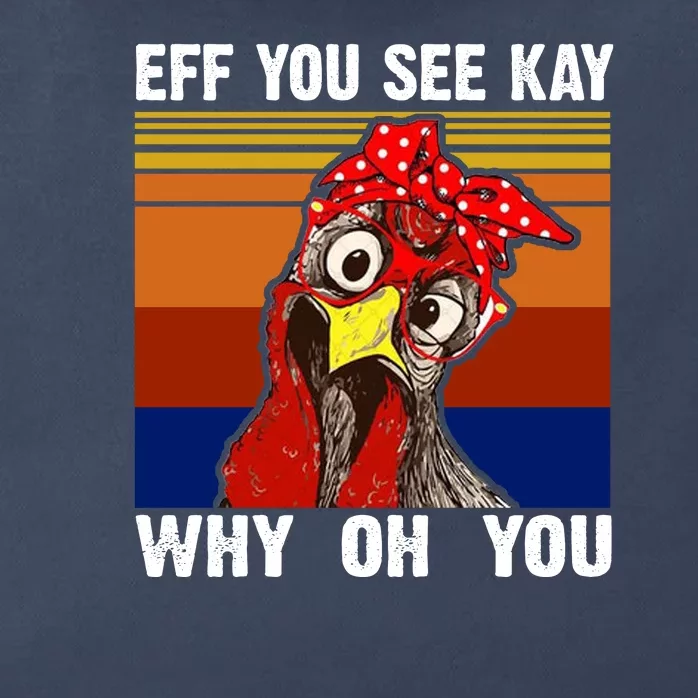 EFF You See Kay Why Oh You Rooster Funny Retro Zip Tote Bag