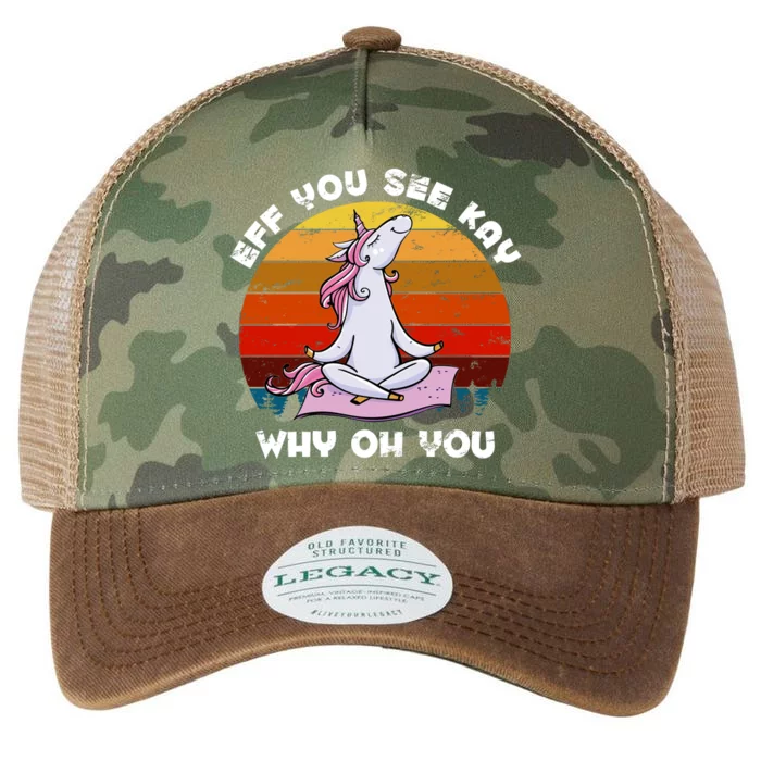 EFF You See Kay Why Oh You Funny Yoga Unicorn Legacy Tie Dye Trucker Hat