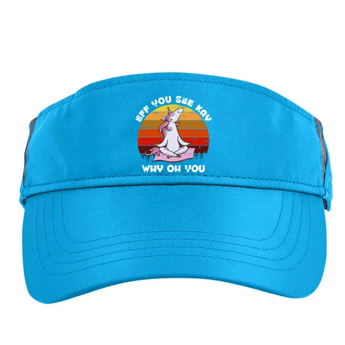 EFF You See Kay Why Oh You Funny Yoga Unicorn Adult Drive Performance Visor