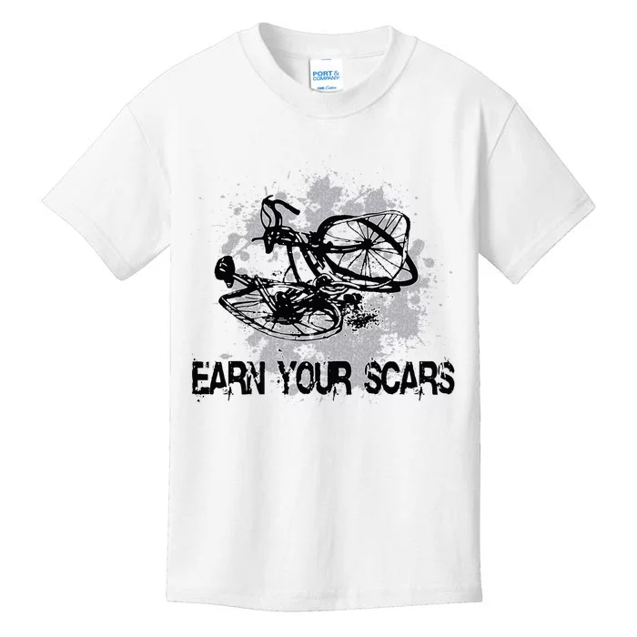 Earn Your Scars T Fun Cycling Jerseys Bike Clothing Kids T-Shirt