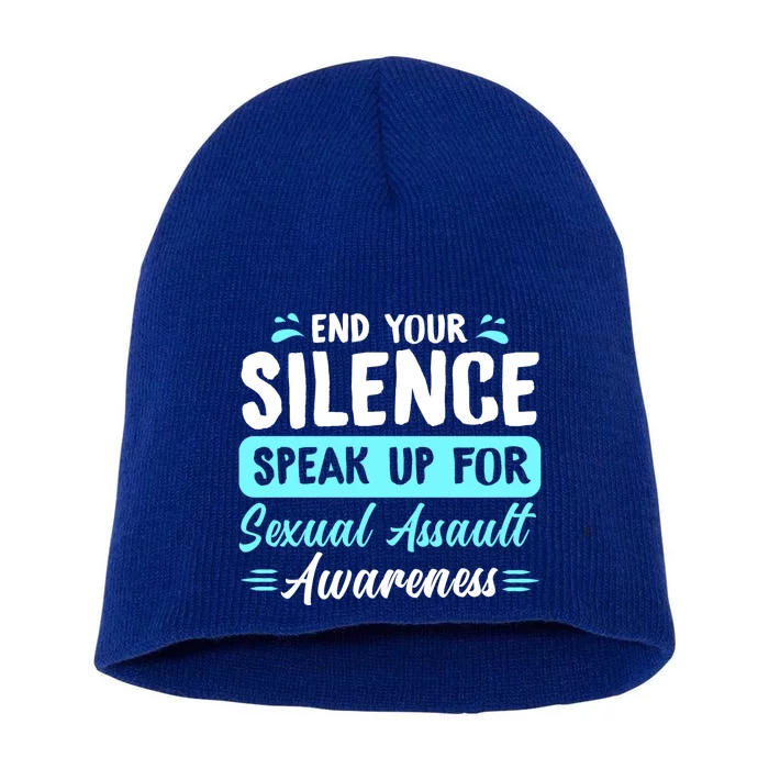 End Your Silence Speak Up For Sexual Assault Awareness Meaningful Gift Short Acrylic Beanie