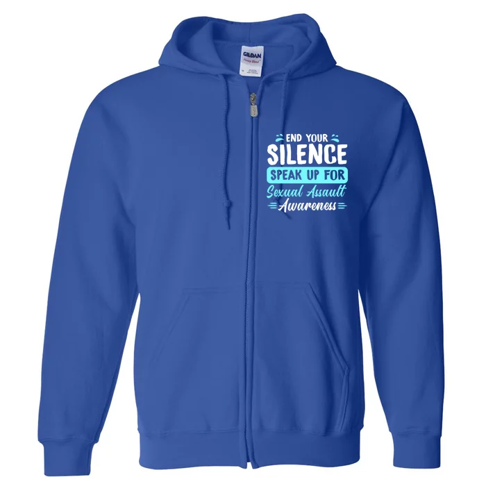 End Your Silence Speak Up For Sexual Assault Awareness Meaningful Gift Full Zip Hoodie