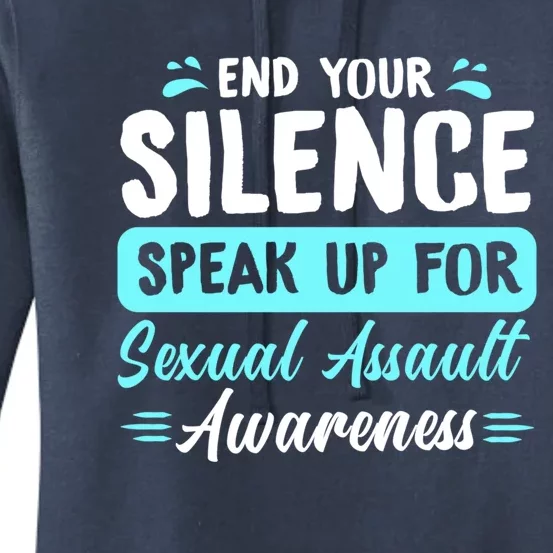 End Your Silence Speak Up For Sexual Assault Awareness Meaningful Gift Women's Pullover Hoodie