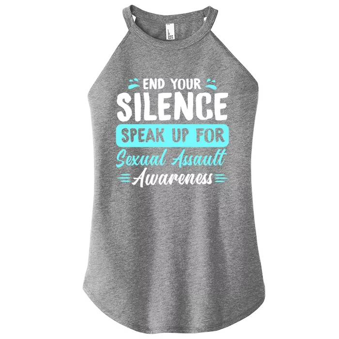 End Your Silence Speak Up For Sexual Assault Awareness Meaningful Gift Women’s Perfect Tri Rocker Tank