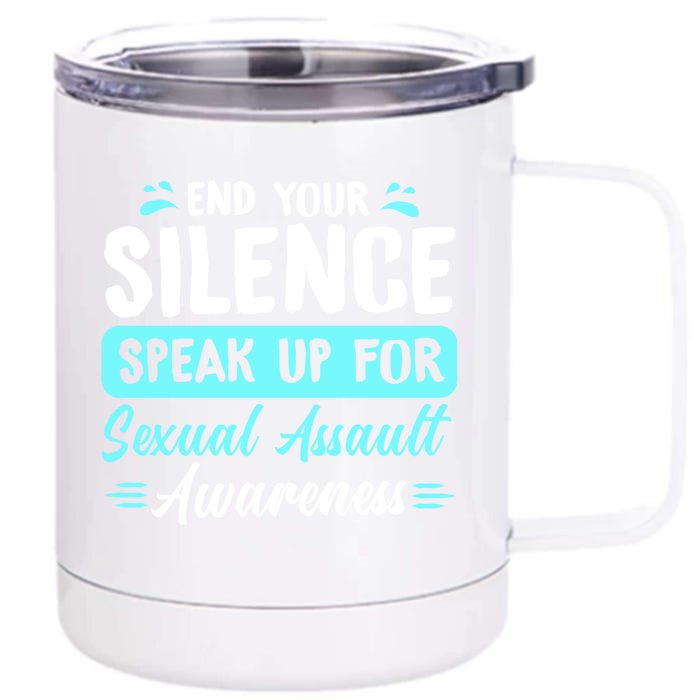 End Your Silence Speak Up For Sexual Assault Awareness Meaningful Gift Front & Back 12oz Stainless Steel Tumbler Cup