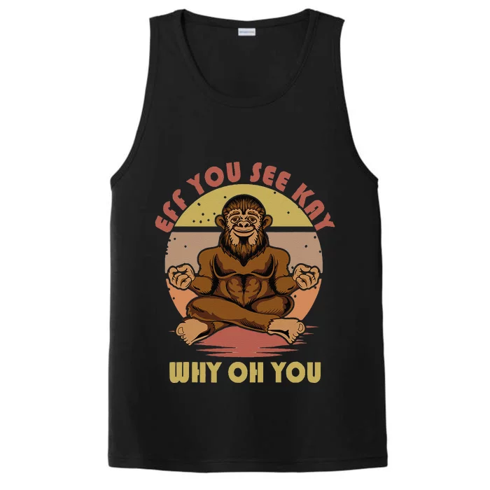 Eff You See Kay Why Oh You Halloween Bigfoot Yoga Pose Performance Tank