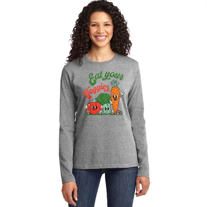 Eat Your Veggies Ladies Long Sleeve Shirt