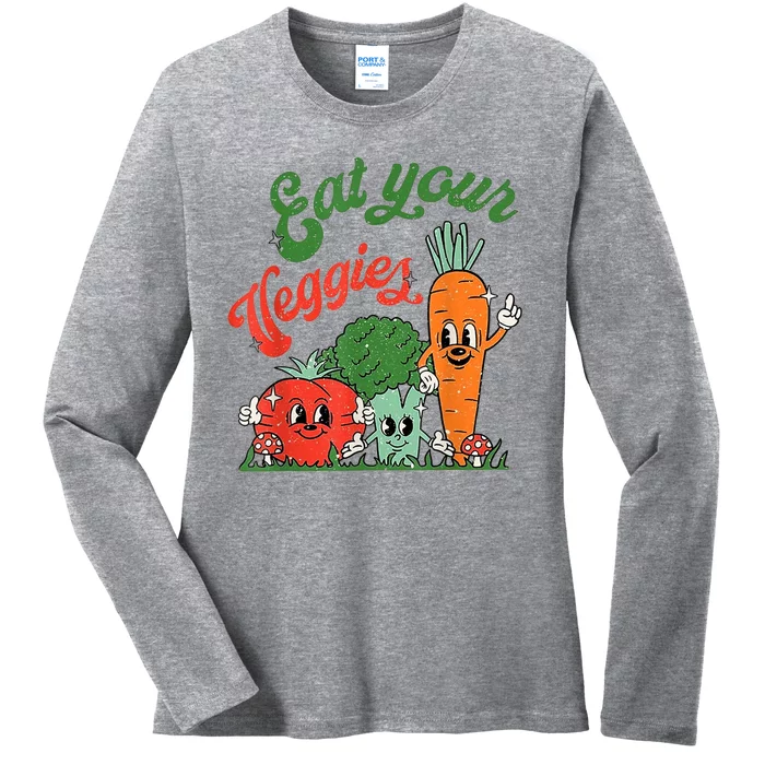 Eat Your Veggies Ladies Long Sleeve Shirt