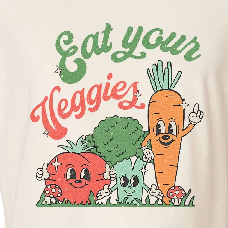 Eat Your Veggies Retro Vegan Farmer Market Vegetable Garment-Dyed Women's Muscle Tee