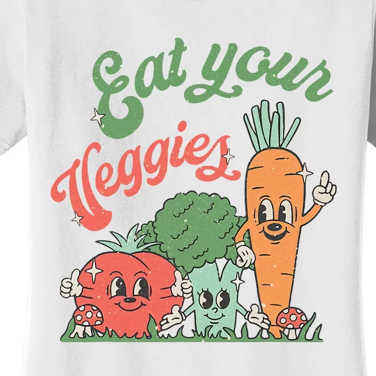 Eat Your Veggies Retro Vegan Farmer Market Vegetable Women's T-Shirt