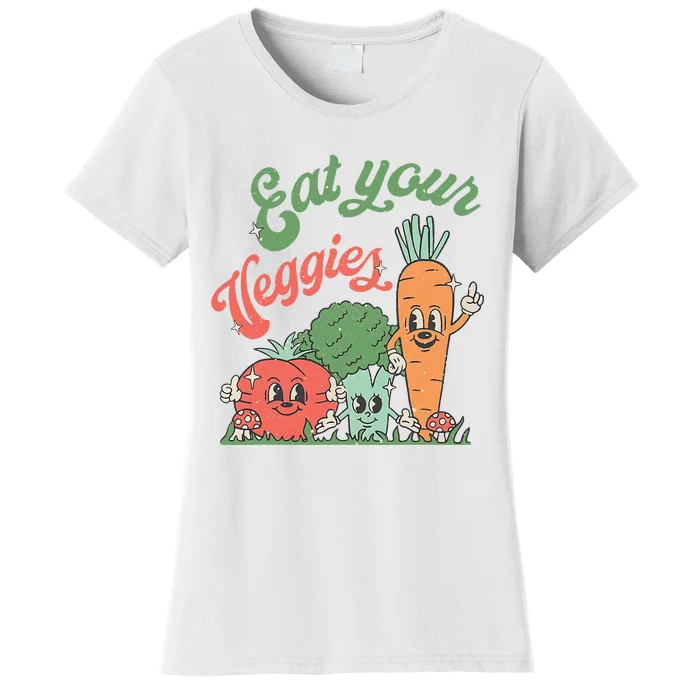 Eat Your Veggies Retro Vegan Farmer Market Vegetable Women's T-Shirt