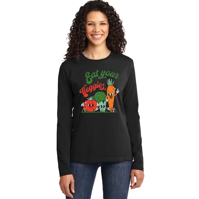 Eat Your Veggies Ladies Long Sleeve Shirt